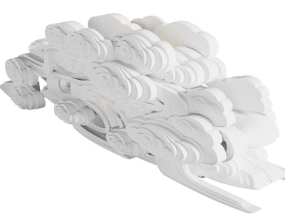 新中式云朵雕塑雕刻3d模型 新中式云朵雕塑雕刻