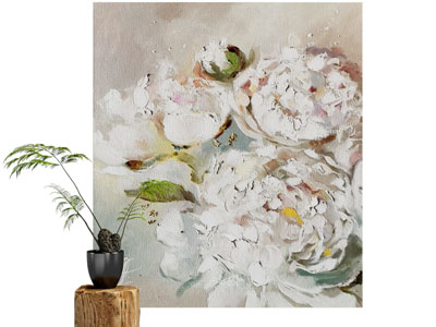 法式花卉装饰挂画 油画3d模型 法式花卉装饰挂画 油画