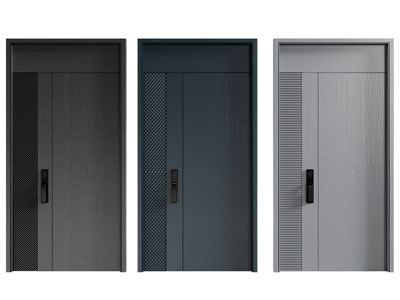 现代防盗子母入户门 平开门3d模型 现代防盗子母入户门 平开门