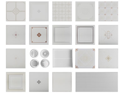 现代集成吊顶 铝扣板3d模型 现代集成吊顶 铝扣板