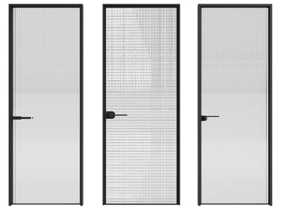 现代玻璃平开门 房门3d模型 现代玻璃平开门 房门