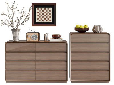 北欧实木玄关柜 边柜 摆件组合