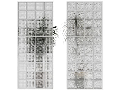 现代花纹玻璃砖隔断3d模型 现代花纹玻璃砖隔断