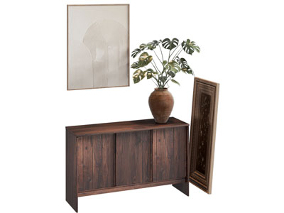 现代中古风玄关柜 边柜 地画