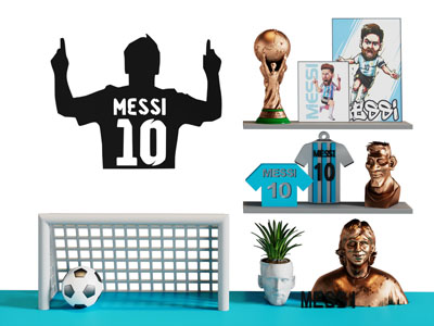 现代足球栏 运动主题的摆件组合