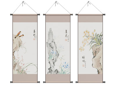 新中式装饰挂画3d模型 新中式装饰挂画