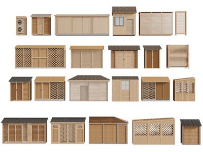 现代小木屋 庭院设备间 杂物间 储物间 空调外机房