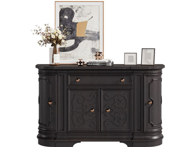 法式雕花实木玄关柜 边柜