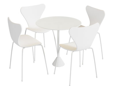 现代休闲圆形餐桌椅组合