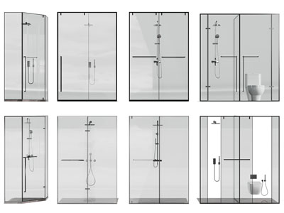 现代玻璃淋浴房3d模型 现代玻璃淋浴房