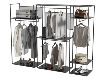 现代开放式更衣柜3d模型 现代开放式更衣柜