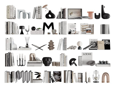 现代书本 饰品摆件组合