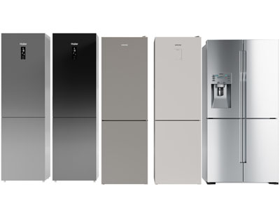 现代上下柜门的电冰箱