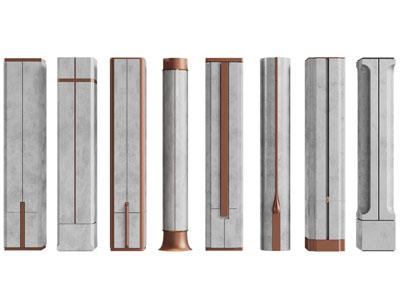 新中式方形 圆形柱子3d模型 新中式方形 圆形柱子