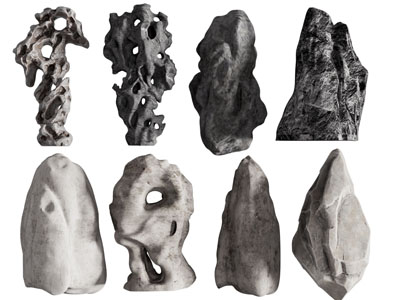 新中式假山 石头 摆件组合