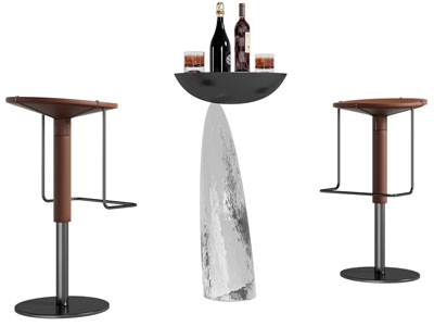 工业风loft吧椅 圆形吧台