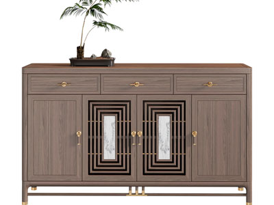 新中式实木玄关柜 边柜