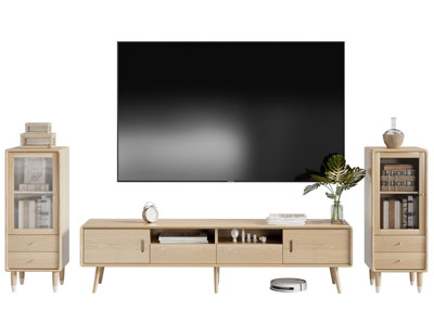 北欧实木电视柜 电视 边柜