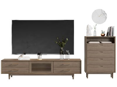 现代中古风电视柜 边柜 电视