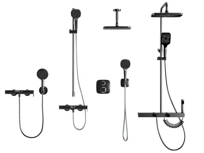 现代金属淋浴花洒