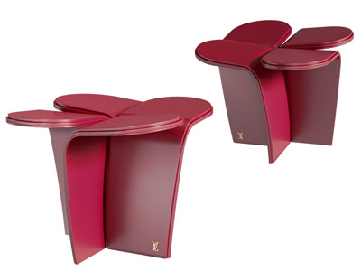 现代四叶草造型的边几角几 矮凳子