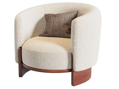 现代奶油风单人沙发