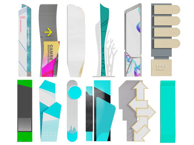 现代路标 指示牌 景观箭头