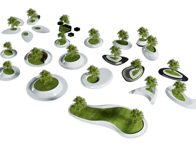 现代造型椅子 景观花坛 花池