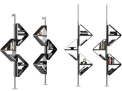 现代固定墙面的装饰架 书柜