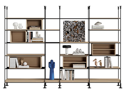 现代金属开放式装饰柜