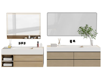 现代洗手台 镜柜 浴室柜