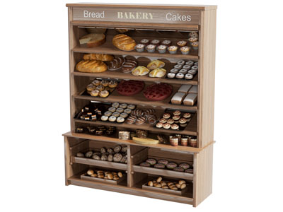 现代实木面包 蛋糕摆设展柜 货架