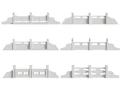 新中式石雕栏杆 护栏 围栏3d模型 新中式石雕栏杆 护栏 围栏