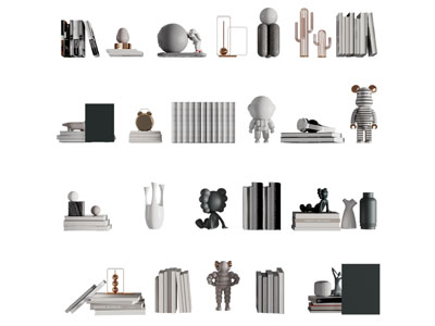 现代书本 饰品摆件组合