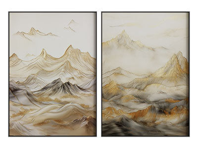 现代山脉装饰挂画3d模型 现代山脉装饰挂画