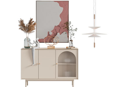 现代玄关柜 边柜 挂画