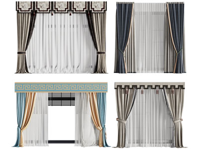 新中式窗帘窗纱