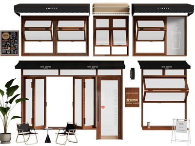 工业风loft折叠推拉窗 遮阳棚