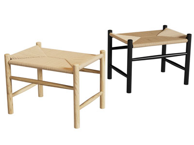 现代方形编织凳子 换鞋凳