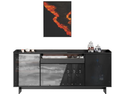 现代玻璃柜门的茶柜 餐边柜