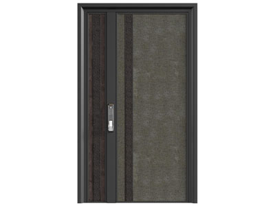 现代子母入户门 平开门3d模型 现代子母入户门 平开门