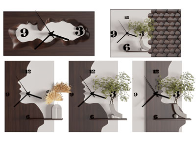 现代立体装饰画 创意钟表挂件3d模型 现代立体装饰画 创意钟表挂件
