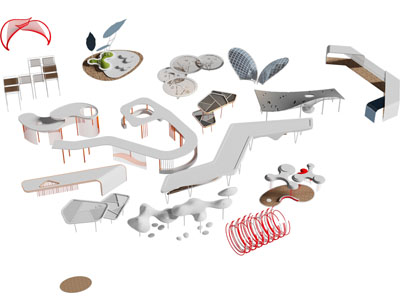 现代造型廊架 长廊 亭子