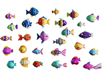 现代热带鱼墙饰挂件 儿童玩偶玩具