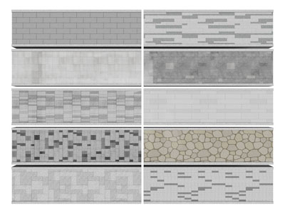 现代文化石 毛石景观背景墙3d模型 现代文化石 毛石景观背景墙
