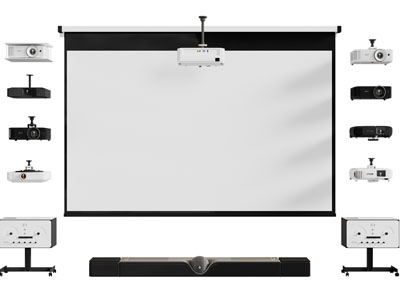 现代投影仪 投影幕布3d模型 现代投影仪 投影幕布