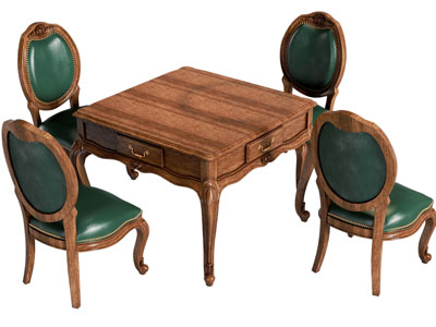 欧式中古风方形餐桌椅组合