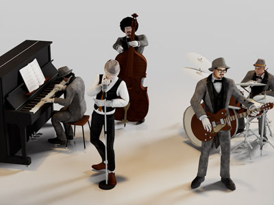 现代乐队 舞台表演美陈 歌手 吉他手