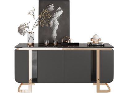 新中式玄关柜 边柜 摆件组合