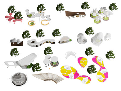 现代花植景观造型椅子 公共椅子